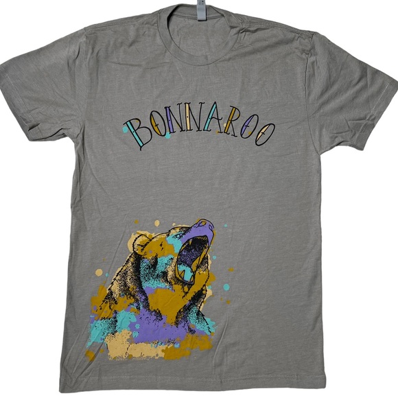 NWOT Bonnaroo Music & Arts Festival Bear Graphic T-Shirt Grey Unisex XL - Picture 1 of 6